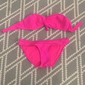 Neon pink bikini set